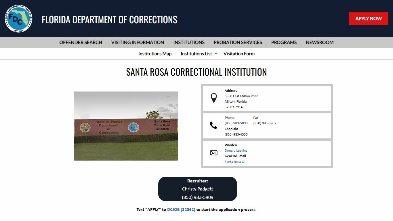 Santa Rosa Correctional Institution -- Florida Department of Corrections